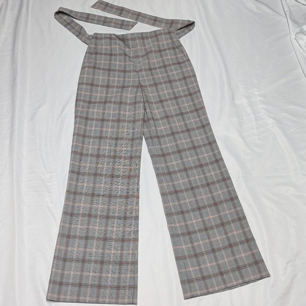 Antonio Melani Size 2 Houndstooth Pants Black/Red/White Wide Legged
